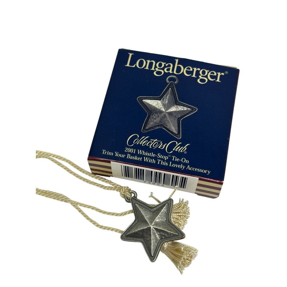 VTG Longaberger 2001 Whistle-Stop Tie-On Collectors Club Star Ornament Tassels‎